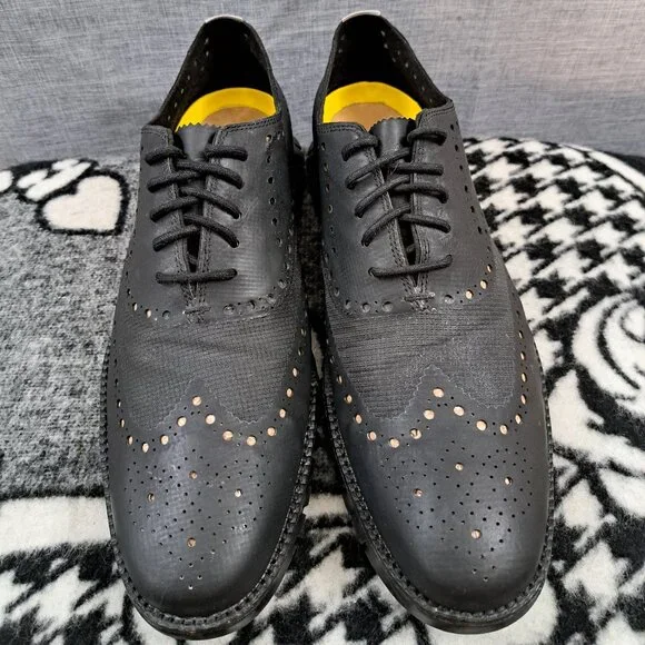 Cole Haan Zerogrand No Stitch Wingtip Oxford - C12973 Black Men's Size 10M